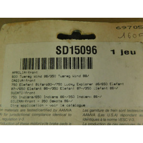 Plaquette de frein avant APRILIA Tuareg Wind 350/600 88'/ DUCATI Indiana 750/ Indiana 350/650 86'/ GILERA Dakota 350 86'SD15096