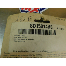 Plaquette de frein avant Yamaha FZR 400 1988-90/ FZ 750 Genesis 1989-92/ TDM 850 1991 SD15014HS