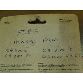 Plaquette de frein avant SBS Honda CB 400 N/ CB 750 F2/ GL 1000 K1 K2 508 HF