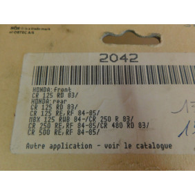 Mâchoires de frein SBS Honda CR 125 1983-85/ CR 250 1984-85/ CR 500 1984-85 S25FF 2042