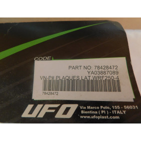 Plaques latérales neuve UFO Yamaha WR 250 2007-2014/ WR 450F 2007-2011