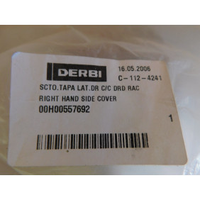 Flanc droit neuf DERBI 50 SM/ DRD Racing 2005-10 00H00557692