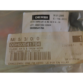 Plaque latérale gauche neuve DERBI X-TREM 00H00541704